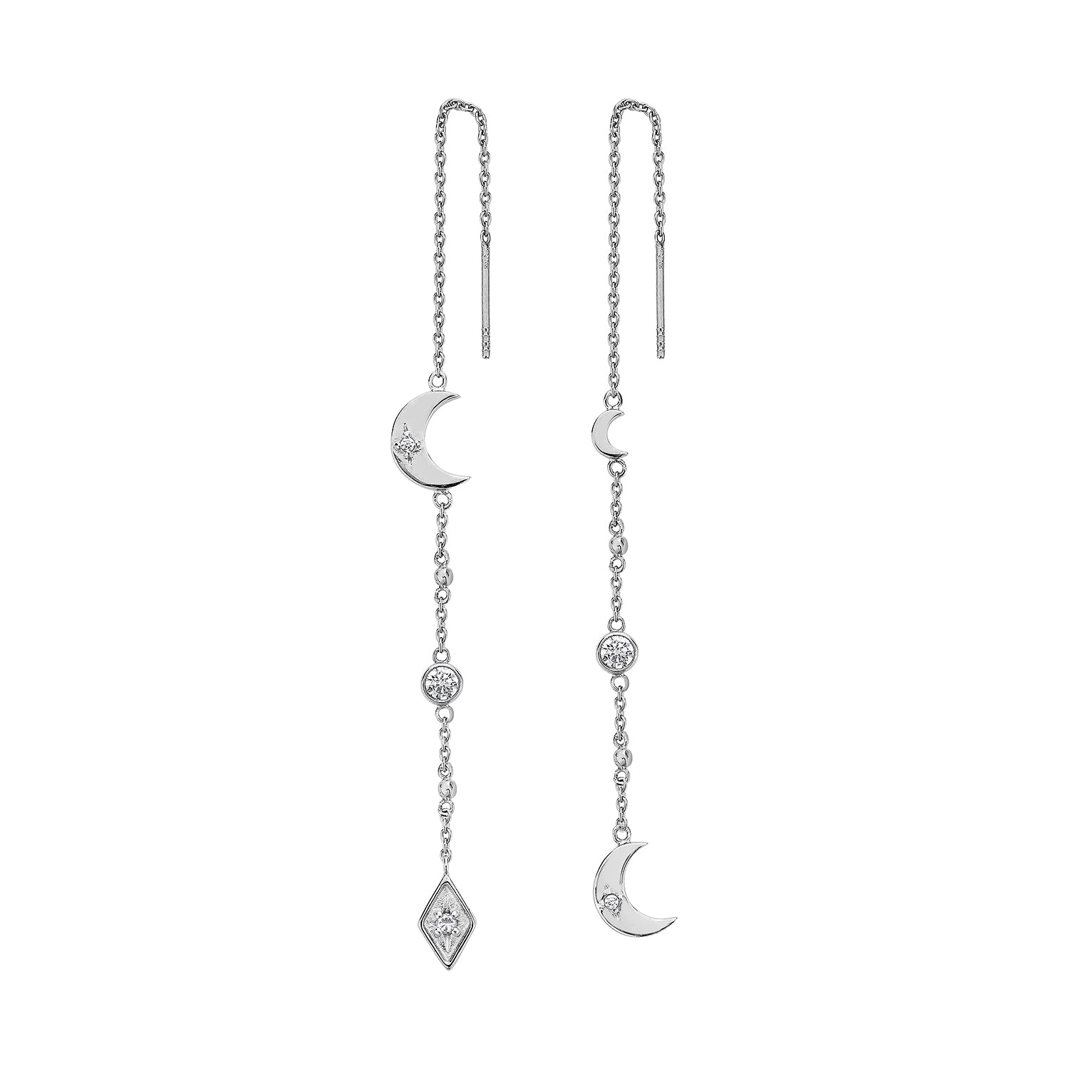 Selene Chain Earrings - Whitegold