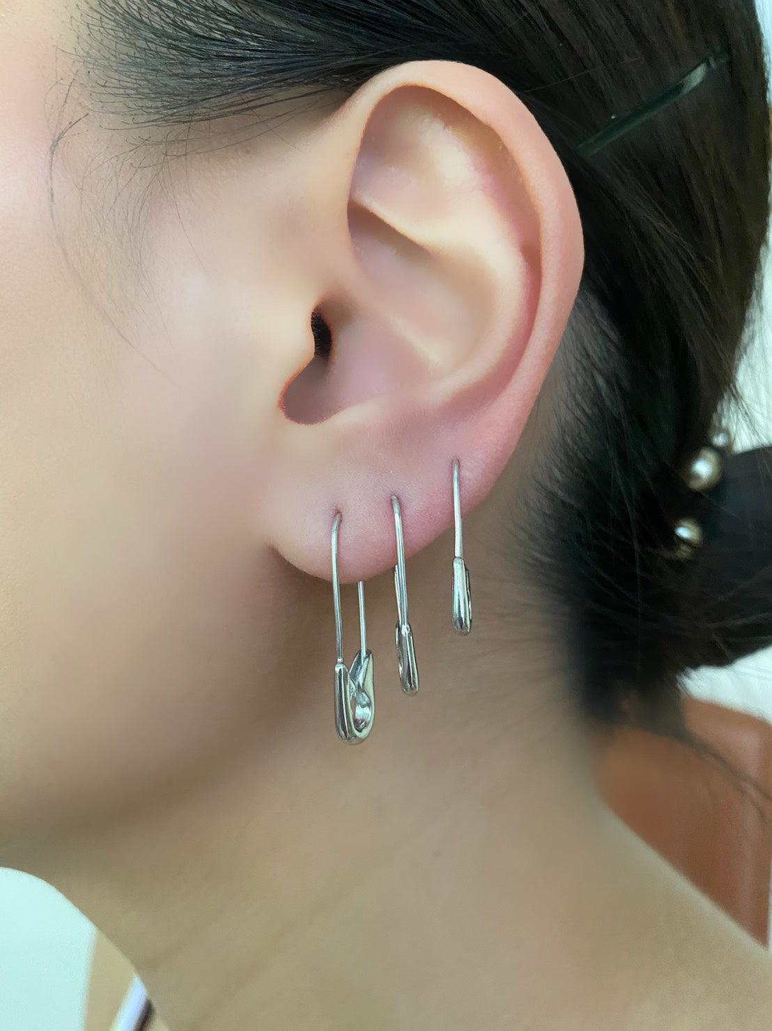 Pin earring - Silver - Haus of Jewelry