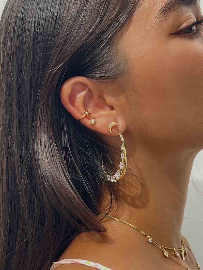 Selene Drop Ear Cuff - Gold