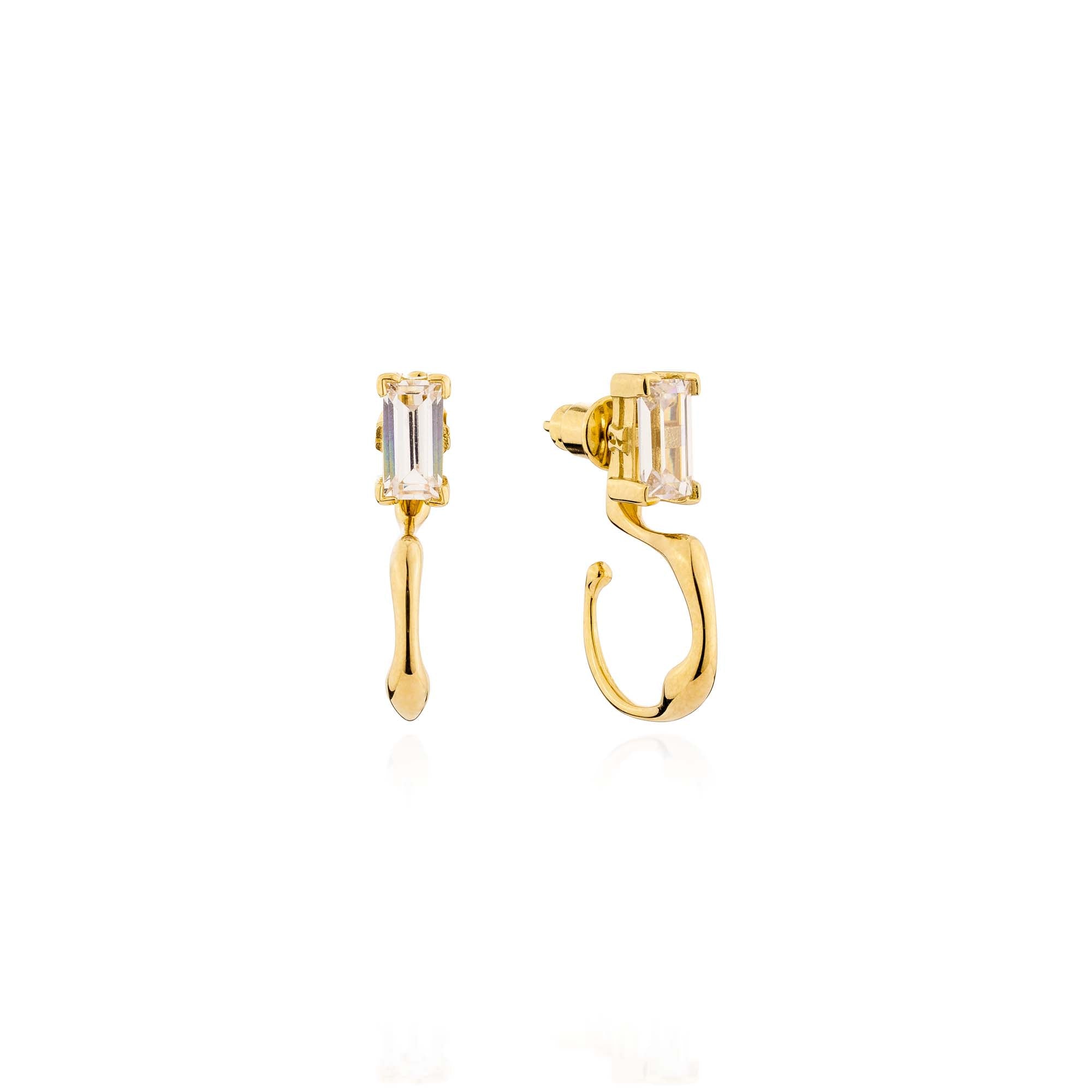Nala Baguette Earrings - Gold