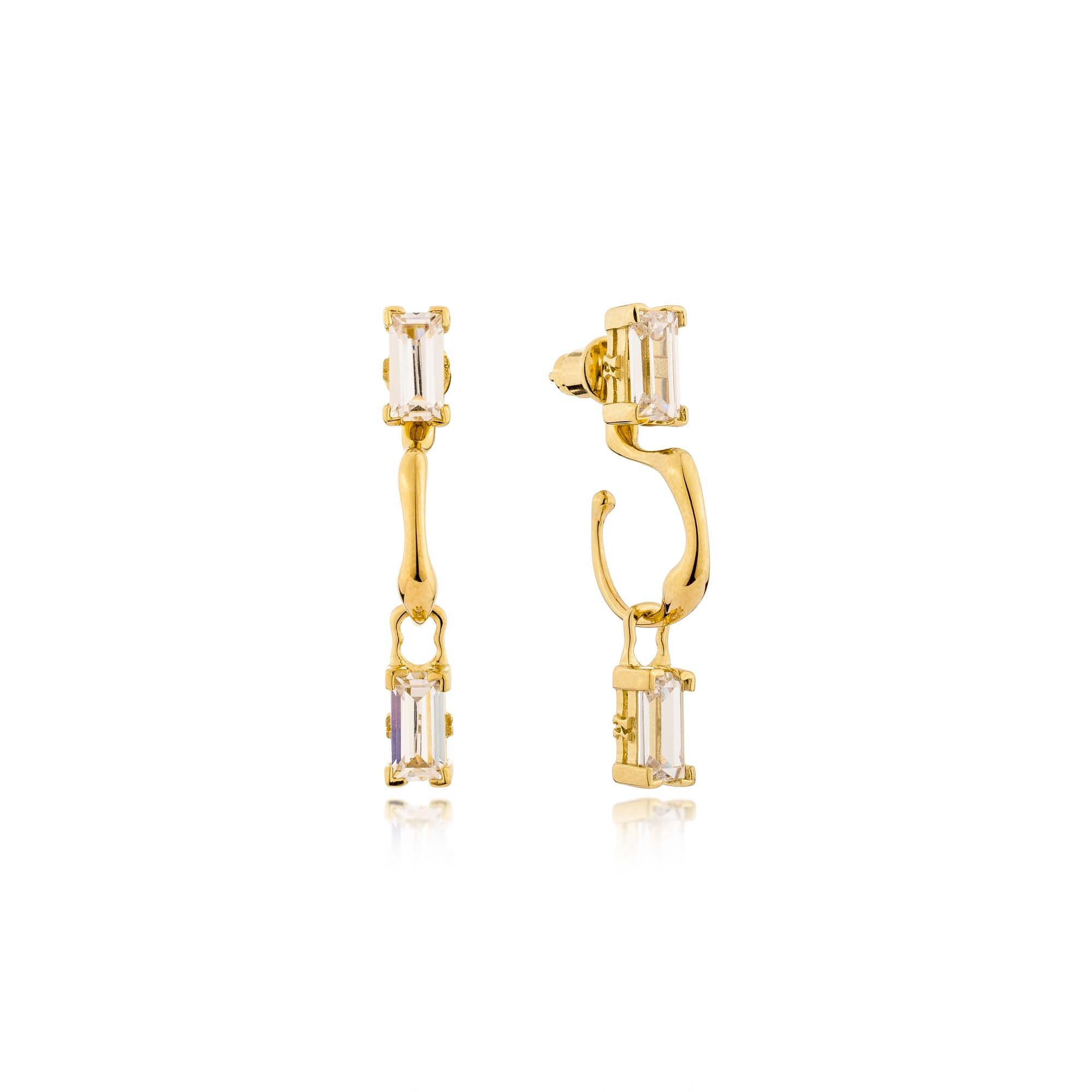 Nala Baguette Earrings - Gold