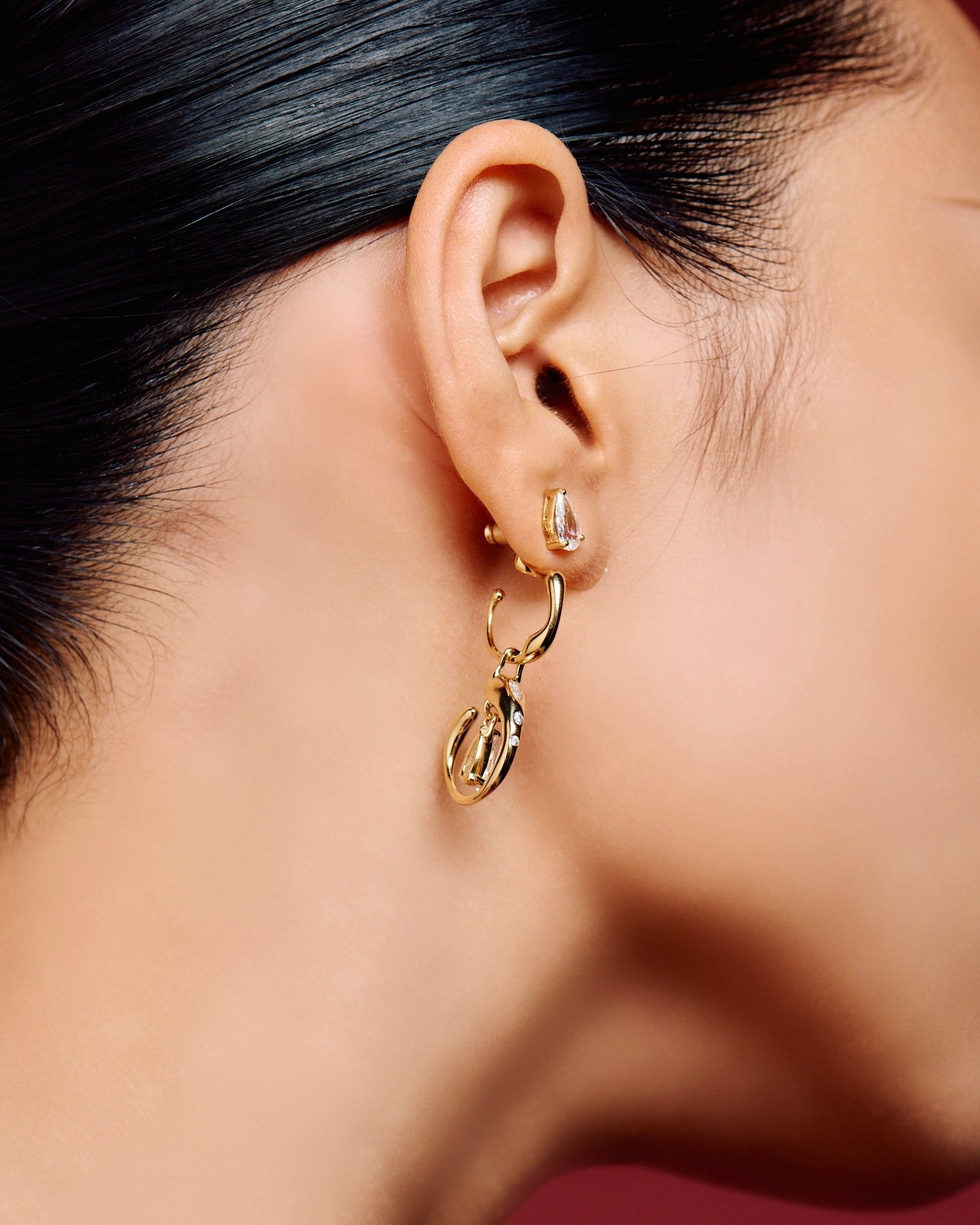 Nala Pear Earrings - White Gold