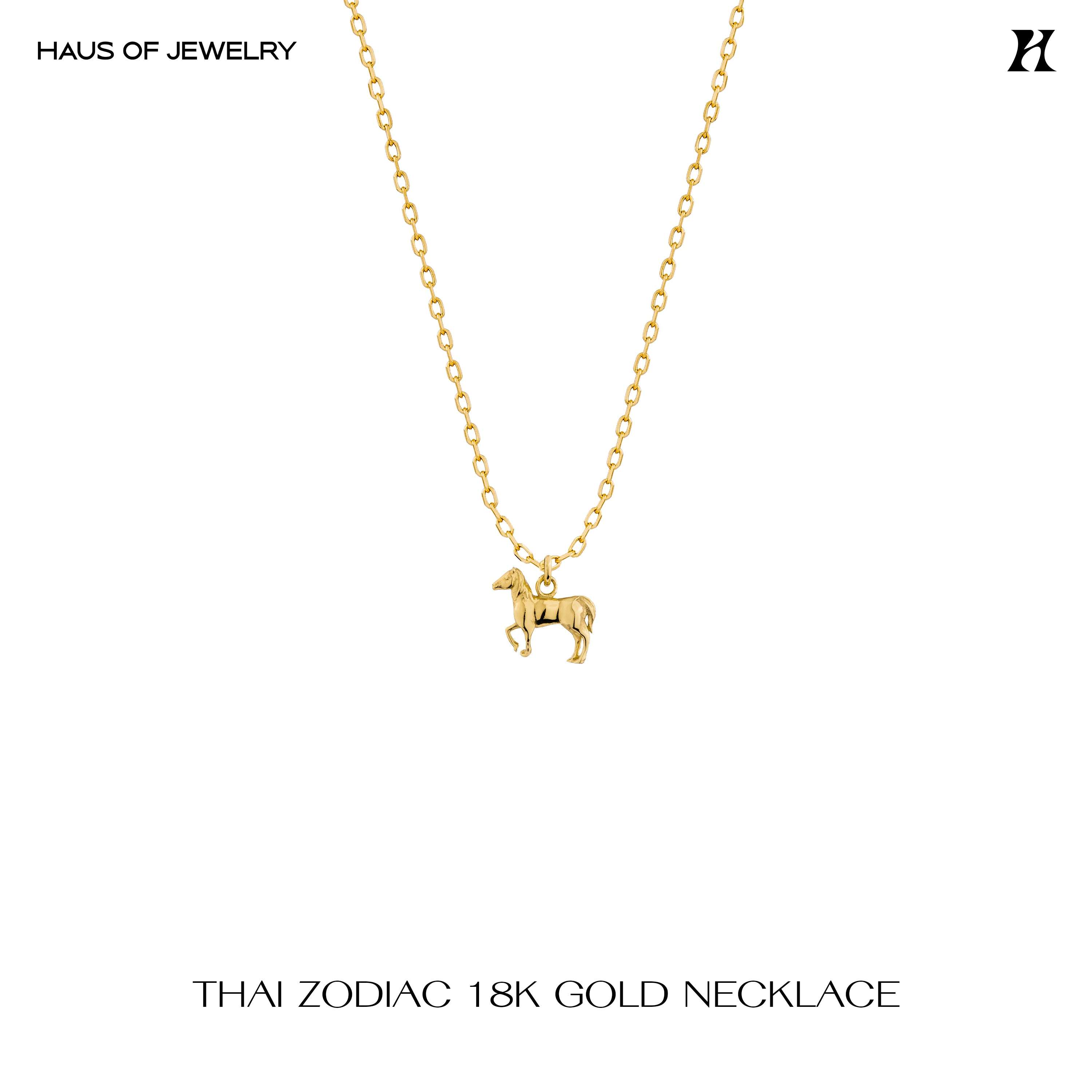YEAR OF THE HORSE NECKLACE - 18K GOLD