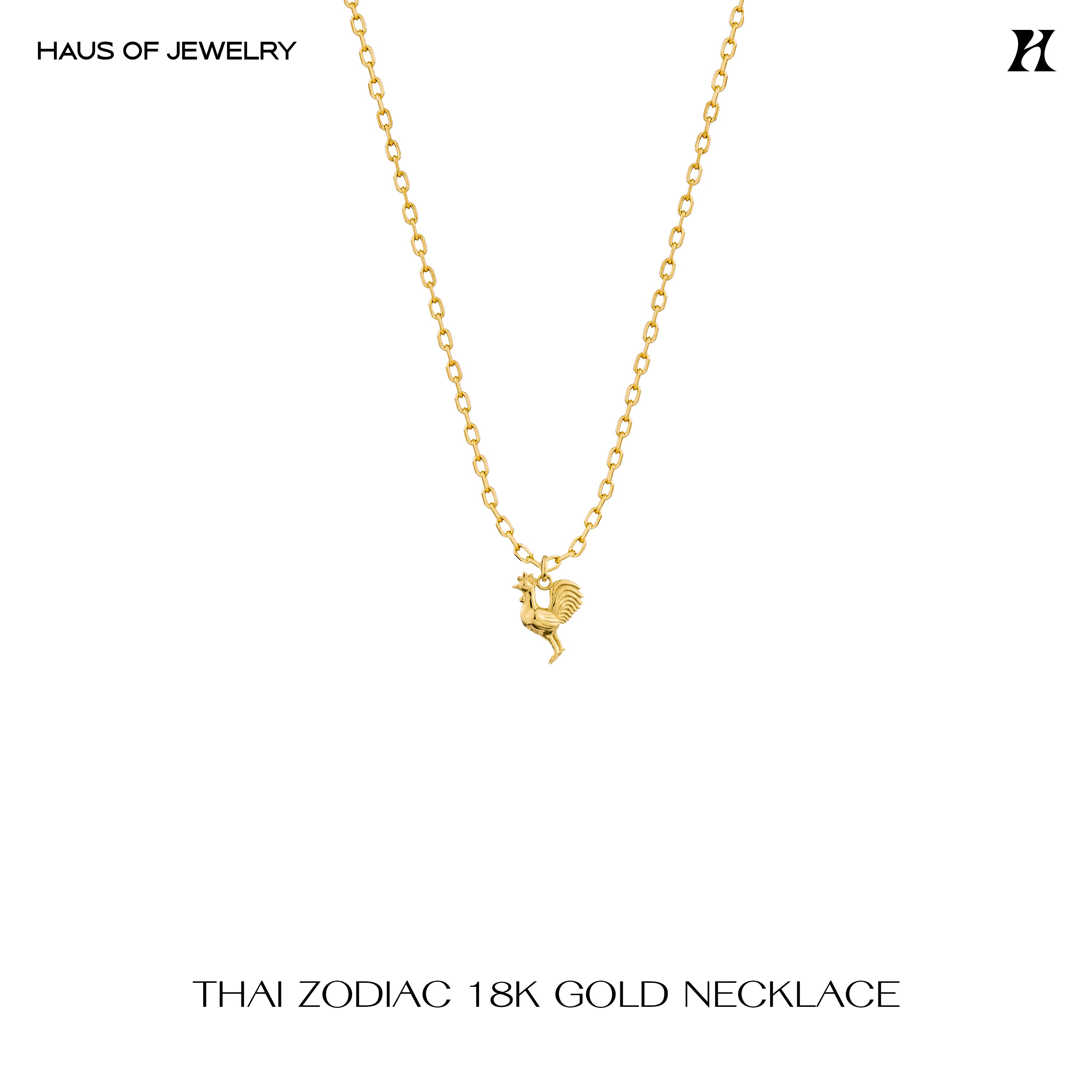 YEAR OF THE ROOSTER NECKLACE - 18K GOLD