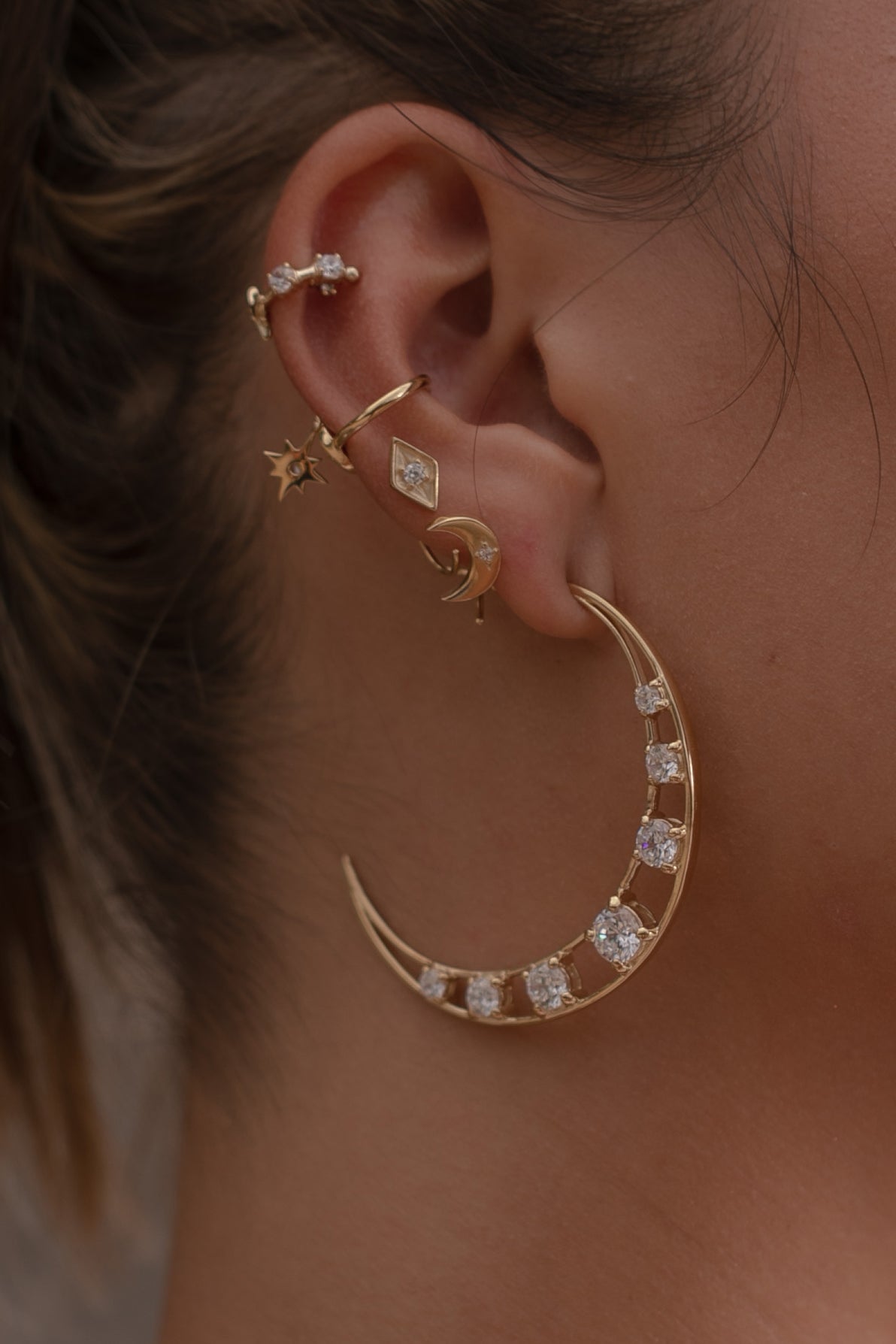 Selene Kite Earrings - Whitegold