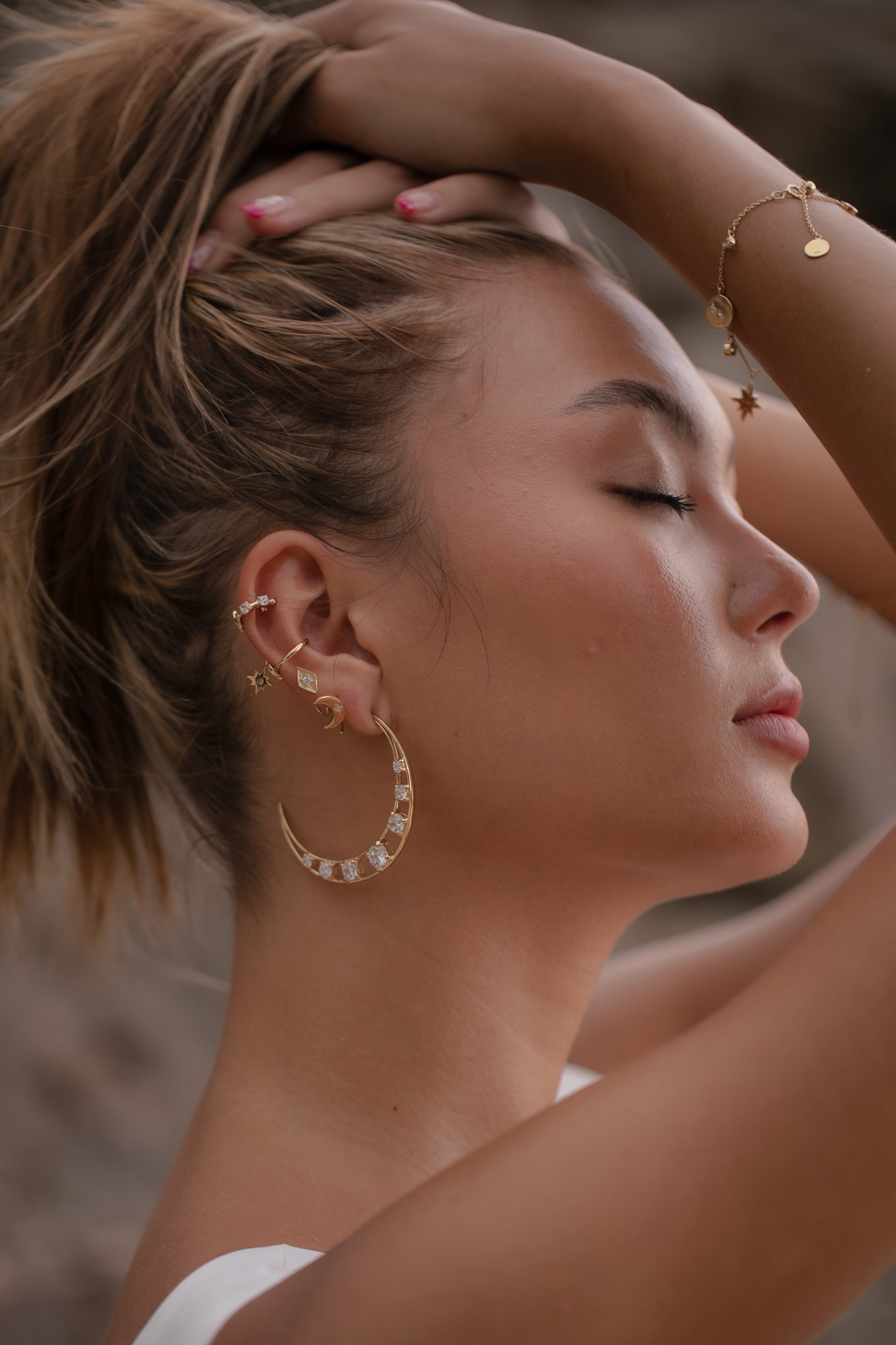 Selene Moonlight Earrings - Gold