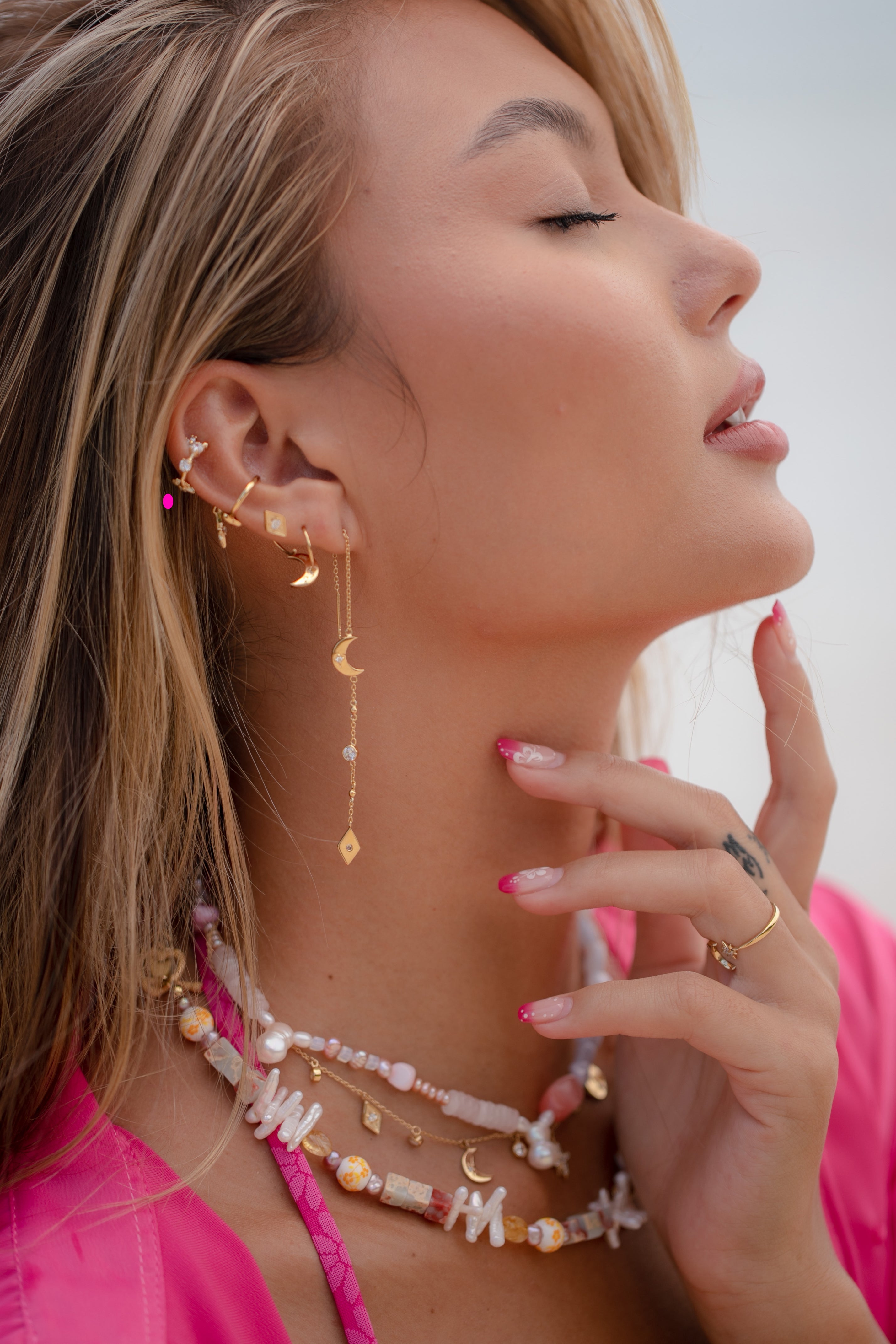 Selene Chain Earrings - Gold
