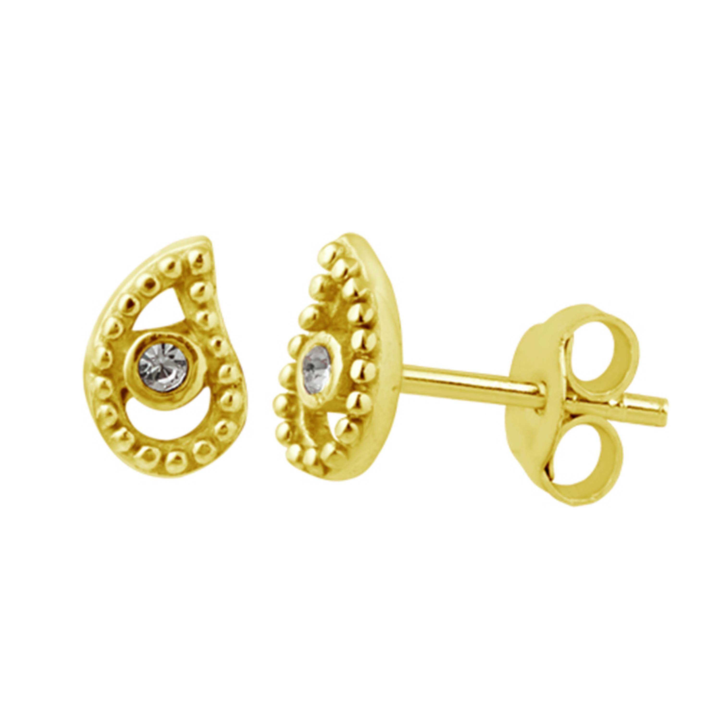 Paisley Stud Earrings - Gold