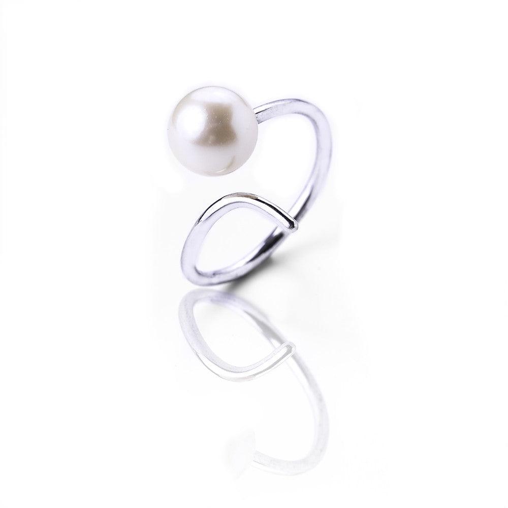 Big pearl ring - Silver - Haus of Jewelry