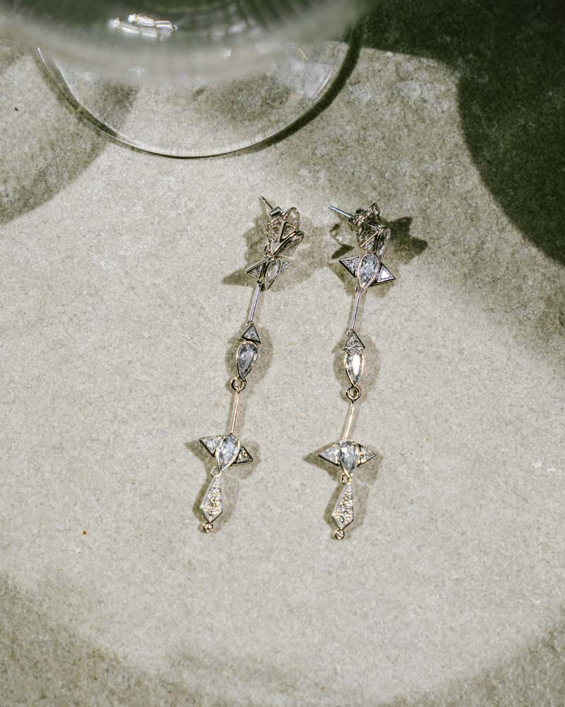 Arun Long Earring - Silver - Haus of Jewelry