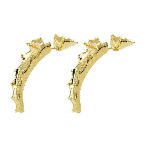 THE 'SPIKE JONZE' SUCCULENT DAGGER EARRING- GOLD - Haus of Jewelry