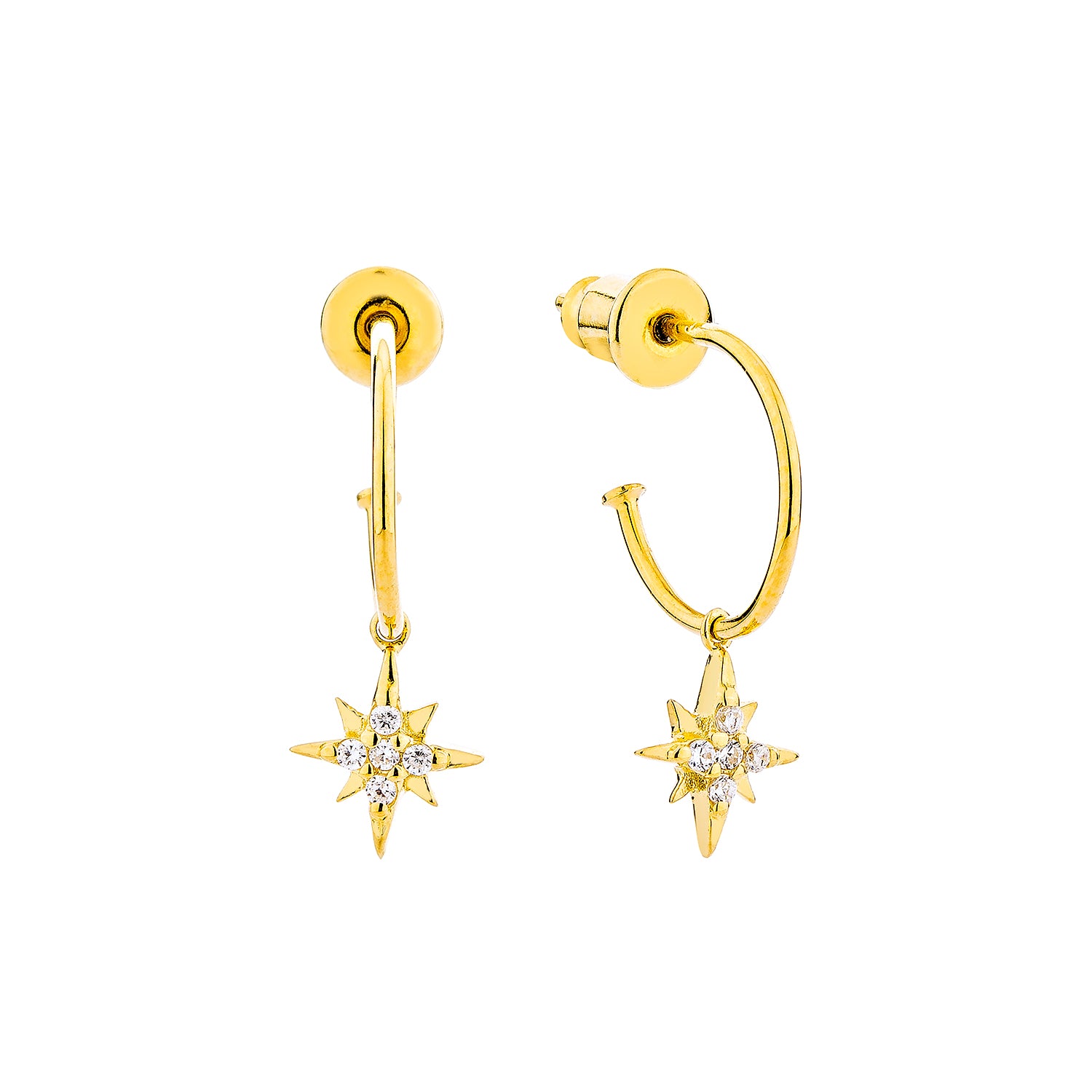 Celestial Mini Hoop Earrings - Gold