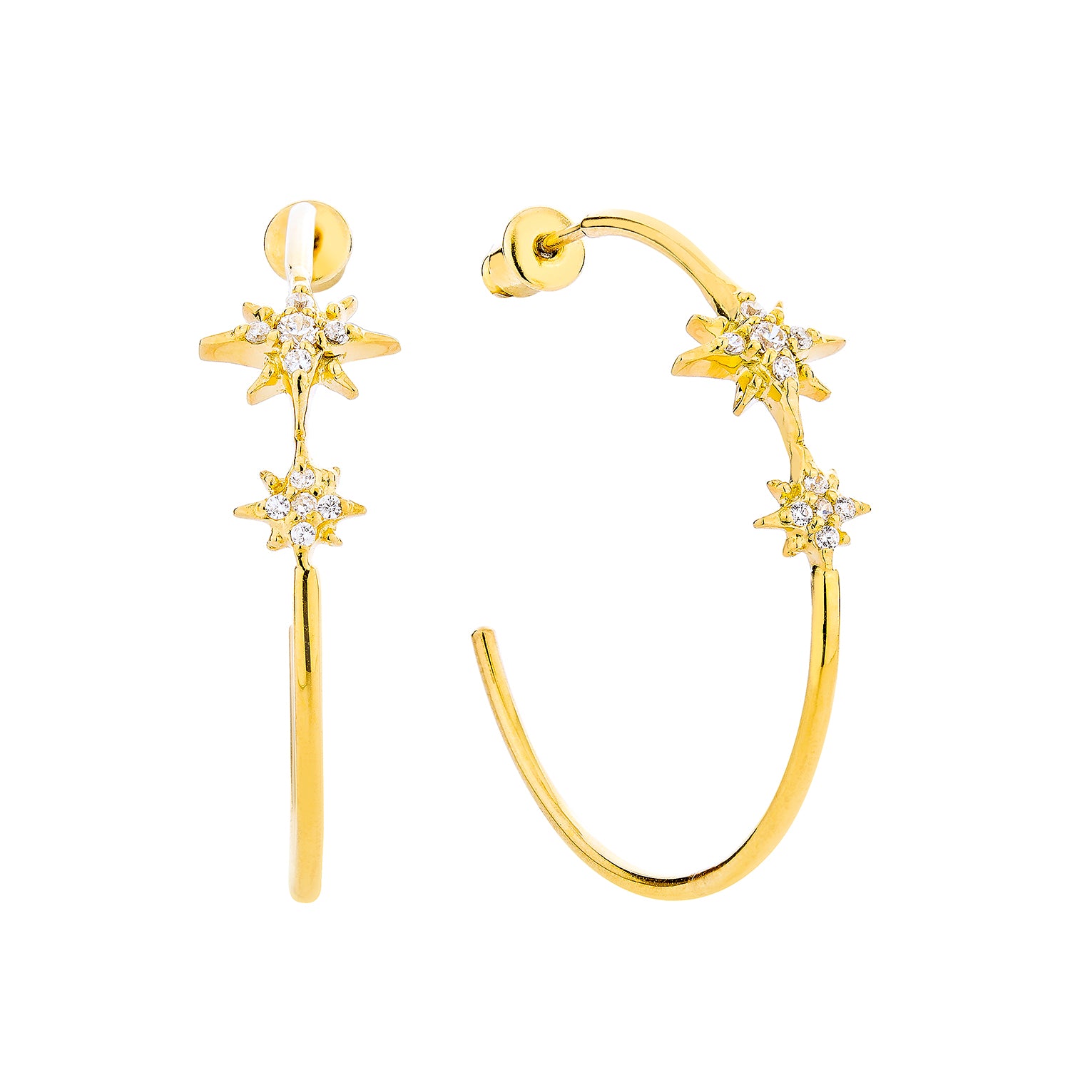 Celestial Hoop Earrings - Gold