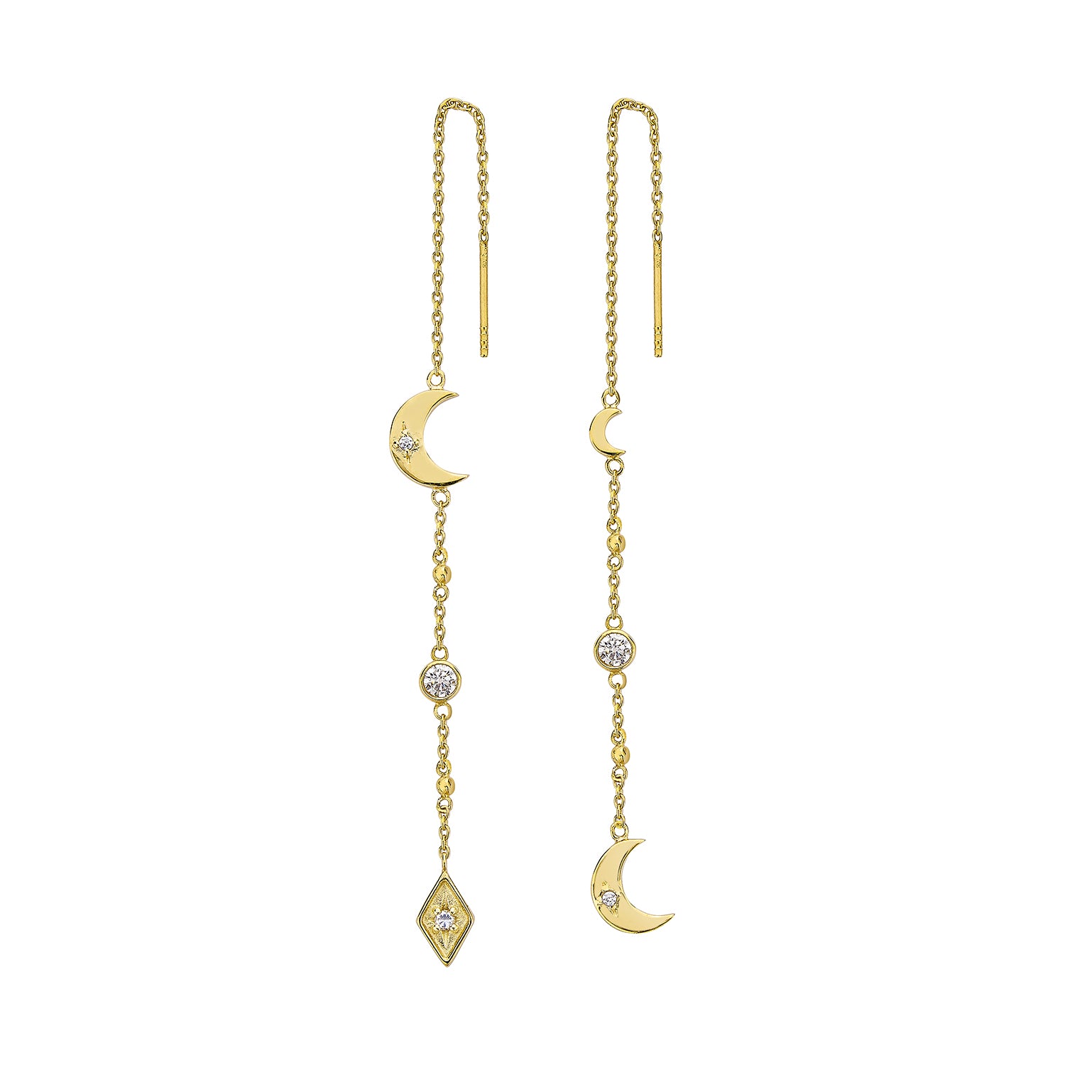 Selene Chain Earrings - Gold