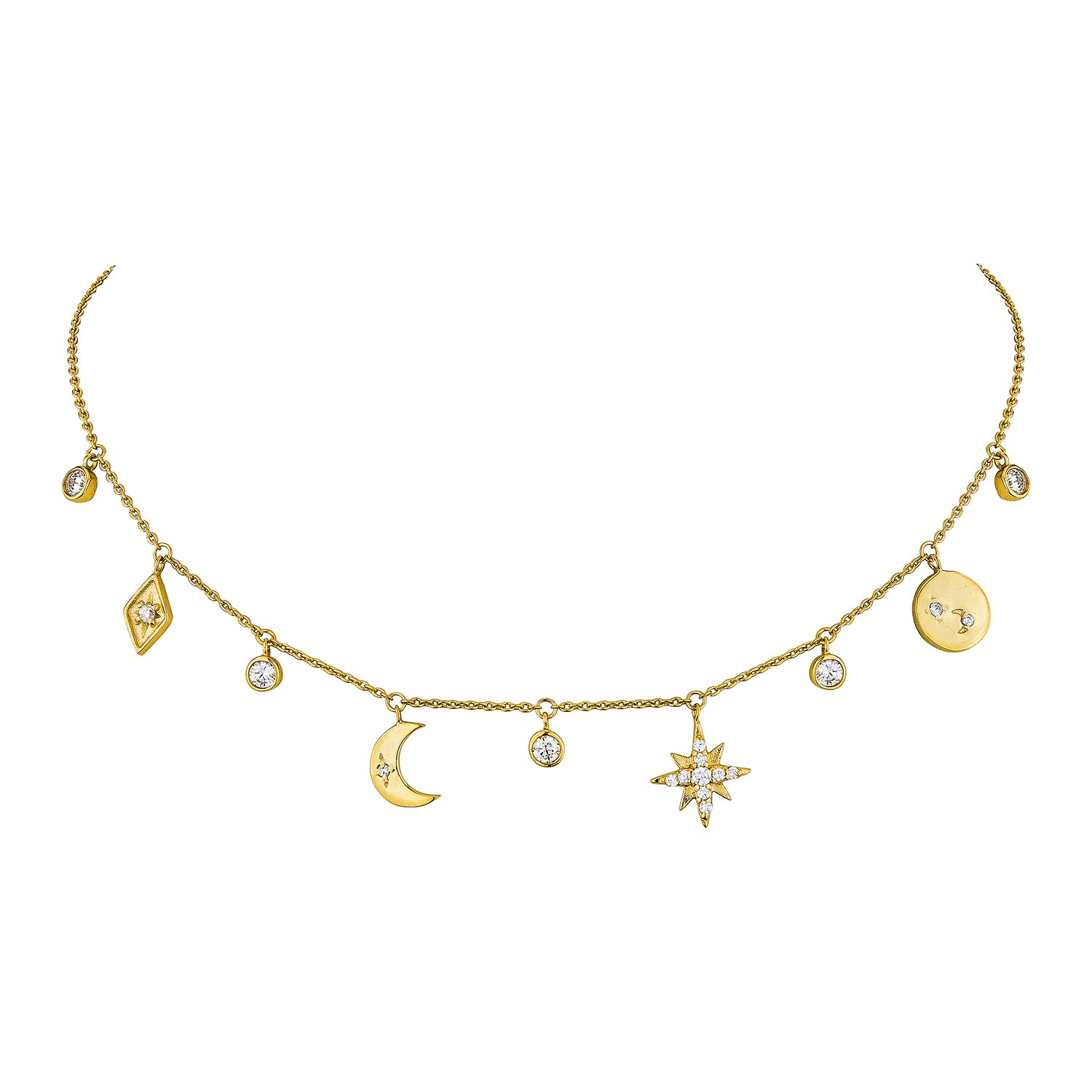Selene Dangle Necklace - Gold