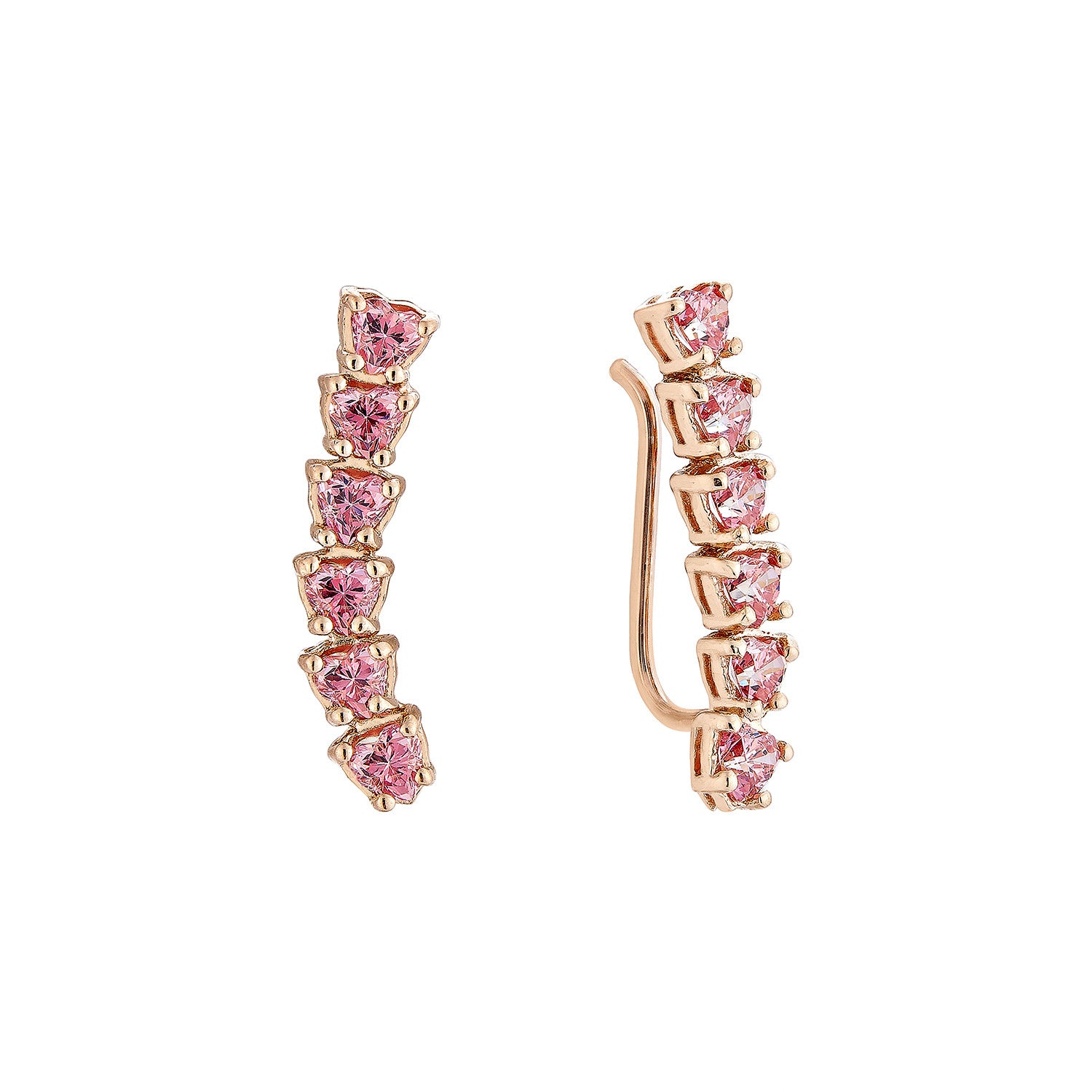 Mini Heart Earrings - Pinkgold