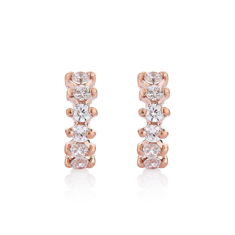 Diamond hoop Earrings - Pinkgold - Haus of Jewelry