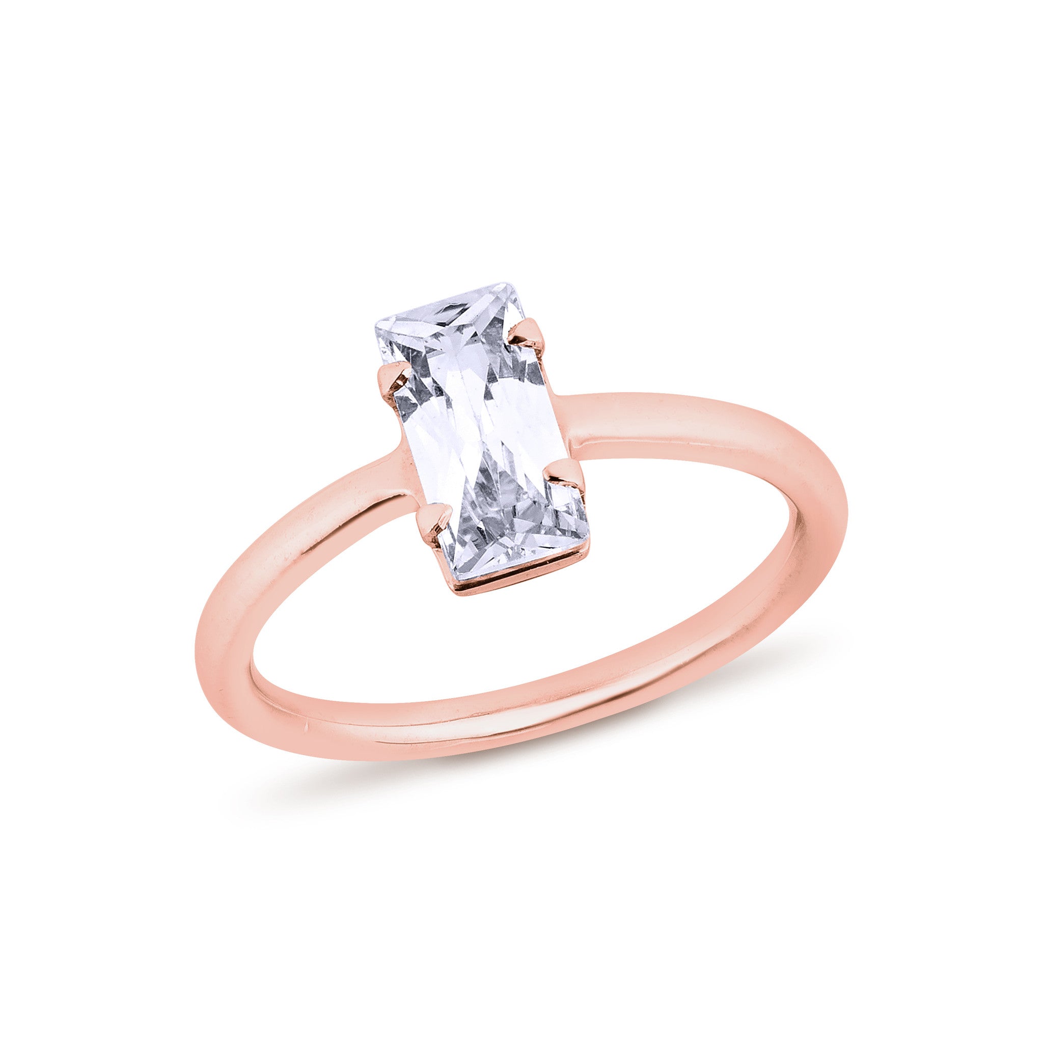 Baguettes Diamond Ring - Pinkgold - Haus of Jewelry