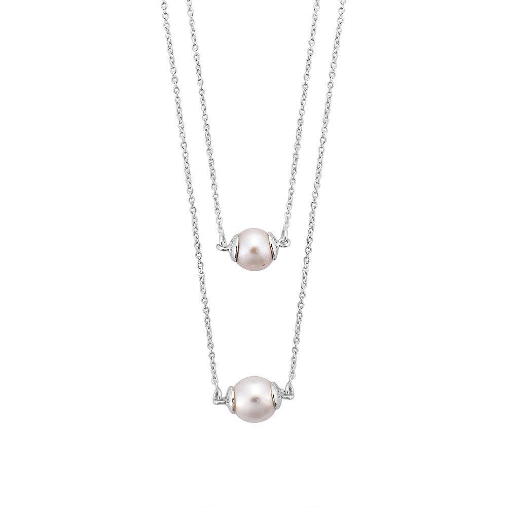 Double Pearl Pendant Necklace - Haus of Jewelry