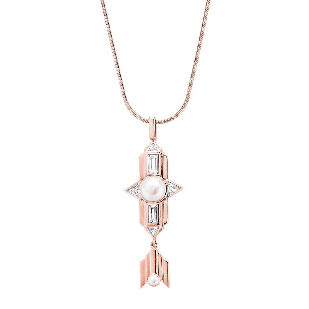 Babylon Long Necklace - Pinkgold - Haus of Jewelry