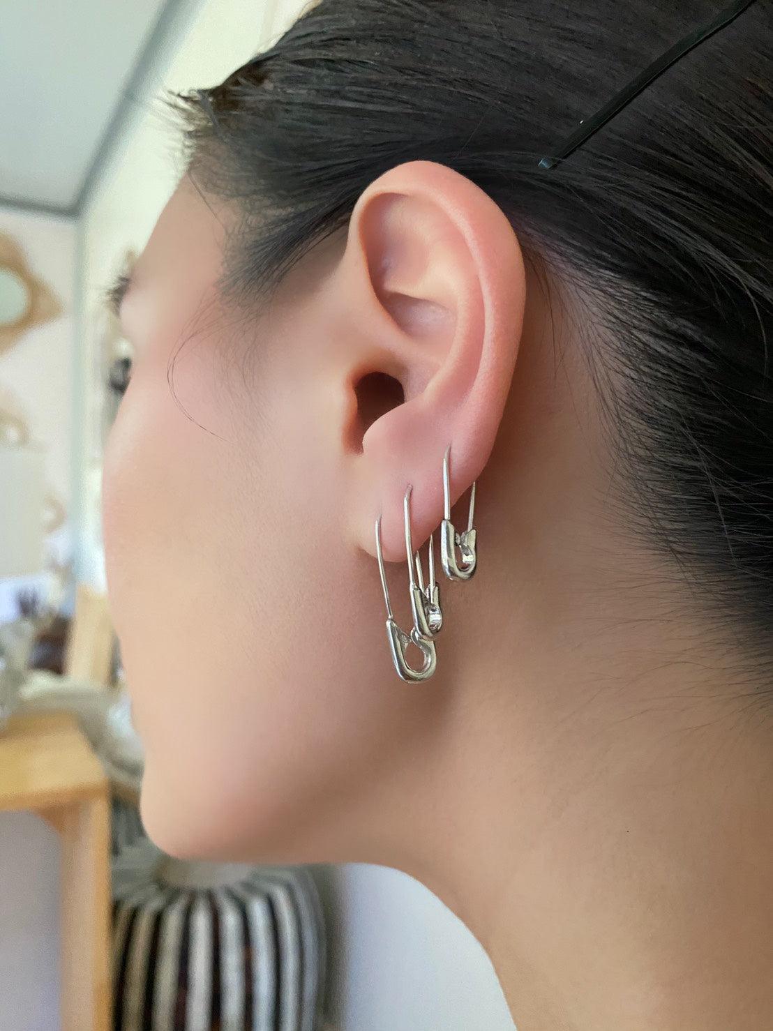 Pin earring - Silver - Haus of Jewelry